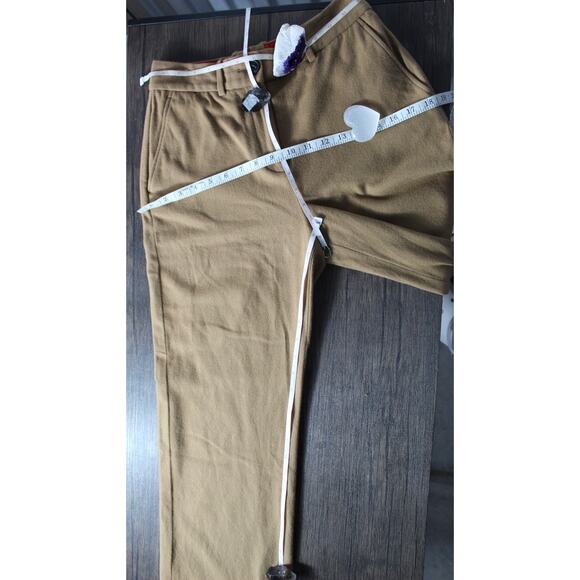 Rag & Bone stretch wool blend trousers pants camel cropped straight leg 2 crop - Picture 4 of 9